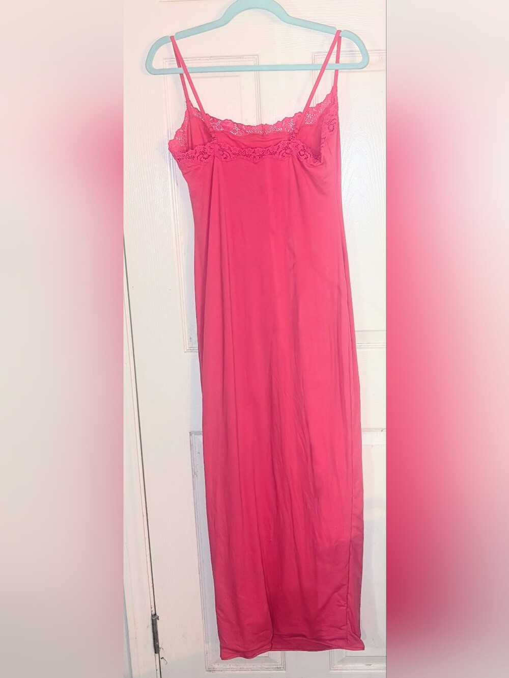 Skims Neon Rose 'Fits Everybody Lace Bodycon Maxi Dress - Picture 6 of 6